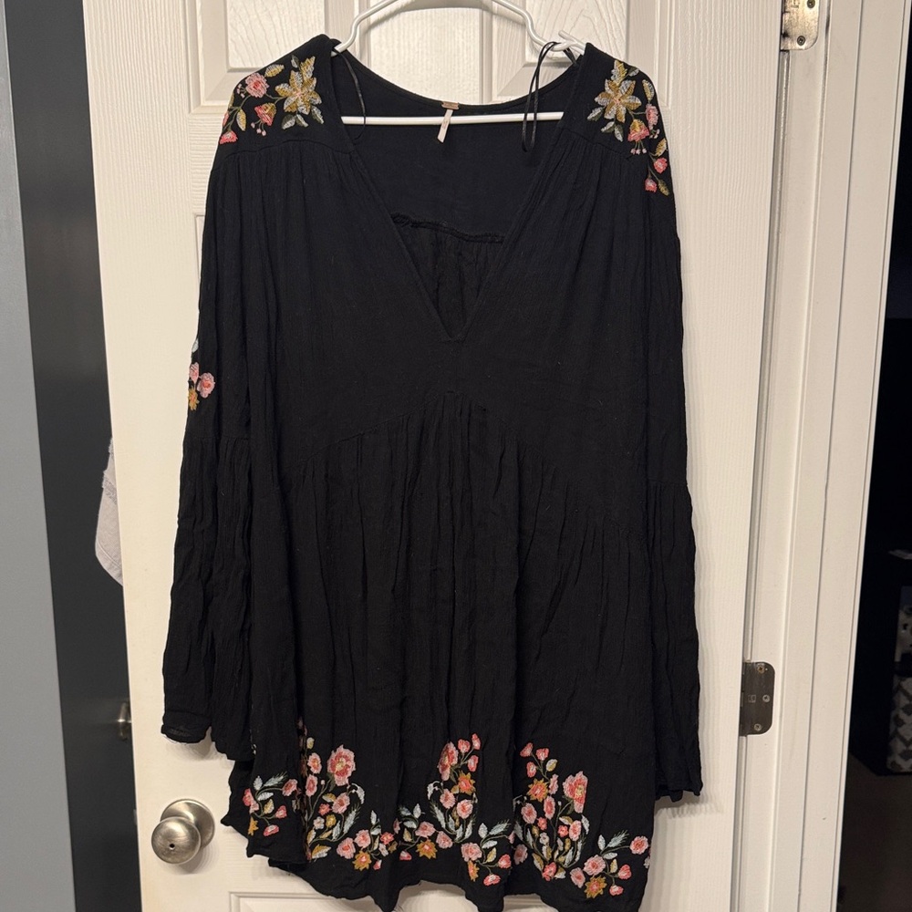 Embroidered Black Women's Top